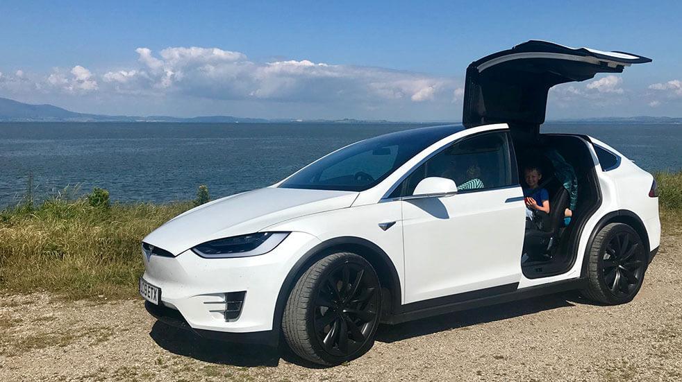 Electric car test drives: family in Tesla Model X